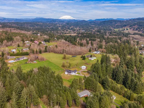 Area aerial with mountain views